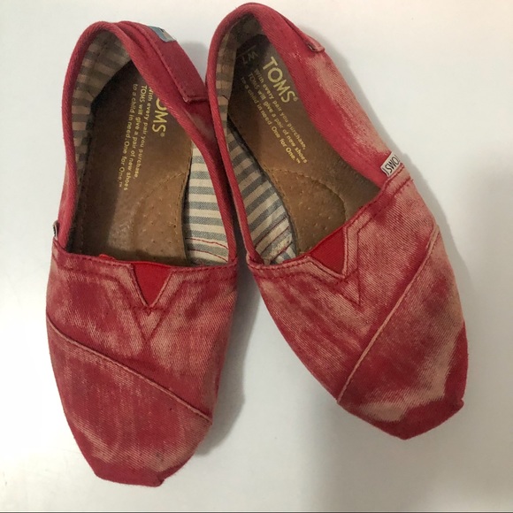 TOMS alpagata canvas loafers in distressed red - Picture 4 of 7